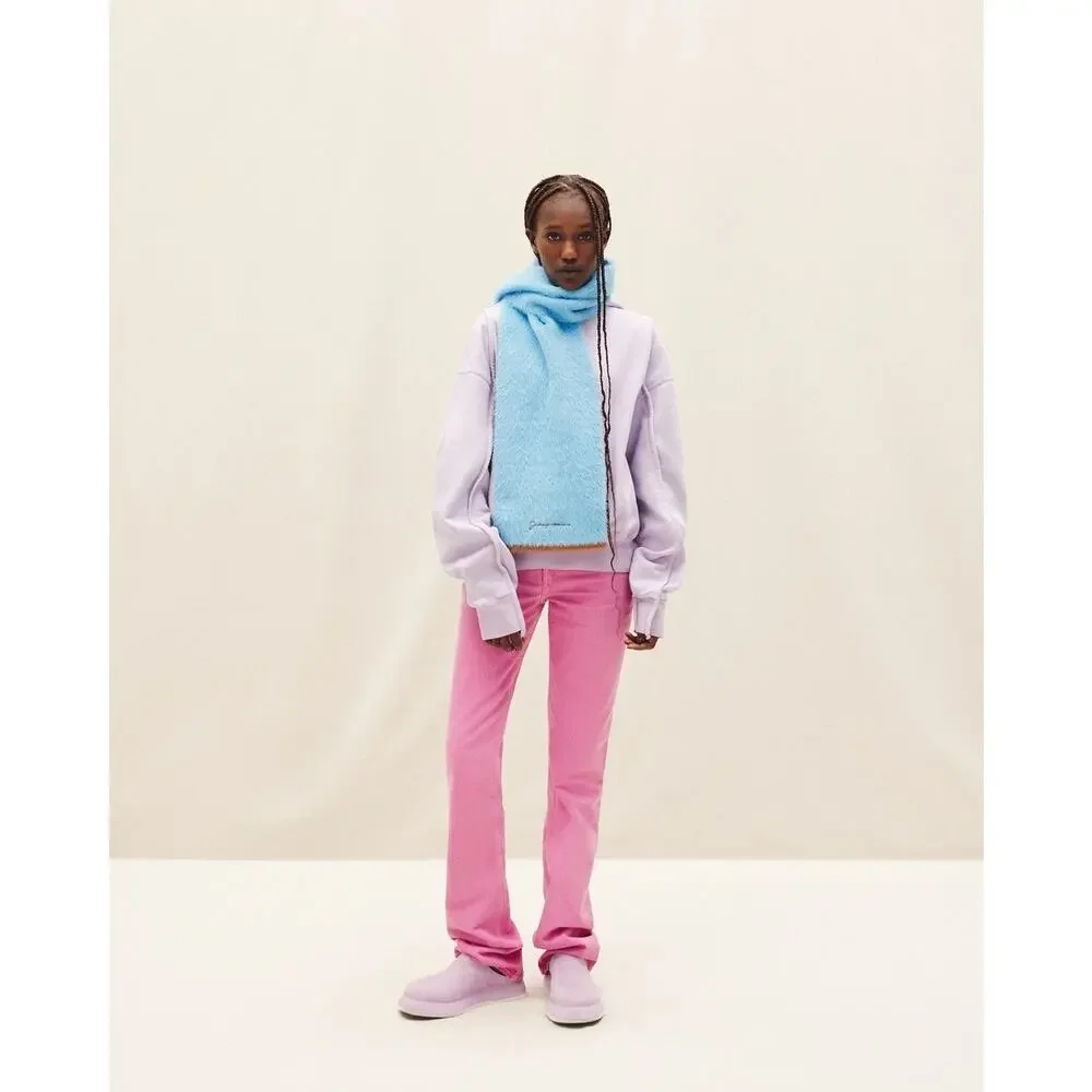 Jacquemus L'Écharpe Neve Logo Embroidered Stretch Woven Knit Shawl Wrap Scarf OS